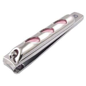   Hollow Pink Silver Tone Trimmer Nail Clipper Manicure Tool Beauty