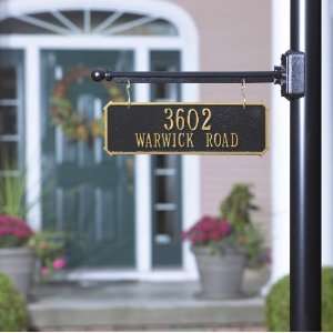   Two Sided Hanging Rectangle Aluminum Address Plaque Patio, Lawn