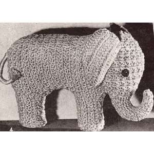  Vintage Crochet PATTERN to make   Elephant Stuffed Animal Soft Toy 