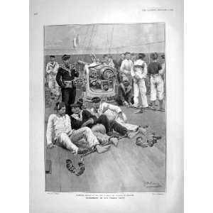  1905 PUNISHMENT FRENCH NAVY OFFENDERS IRONS SHIP DECK 