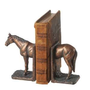  Antique Bronze Horse Bookend Pair. Resin.Set of 2