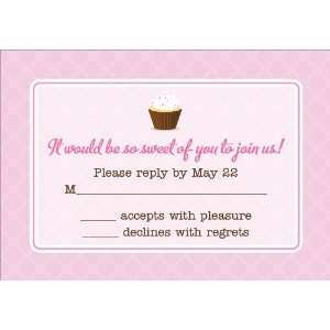  Cupcake Girl Baby Shower Reply Cards