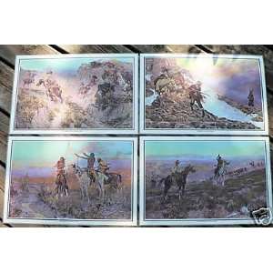   CHARLIE RUSSELL WESTERN RARE COWBOY PLACEMATS MINT