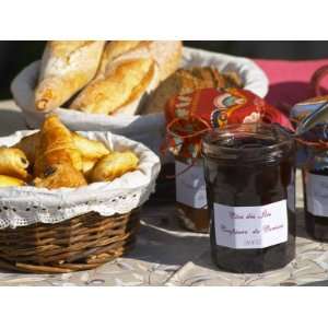 Wicker Basket with Croissants and Breads, Clos Des Iles, Le Brusc, Var 