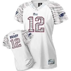  Patriots NFL Jerseys #12 Tom Brady WHITE Authentic Football Jersey 